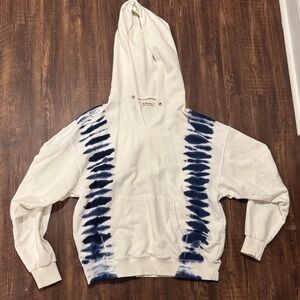 FP White and Blue Tie-Dye Hoodie
